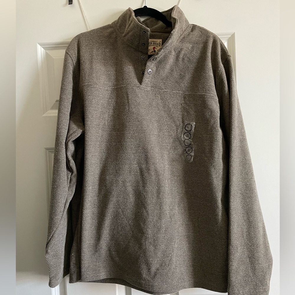 Tan Pull Over/ 1/4 button up Jacket